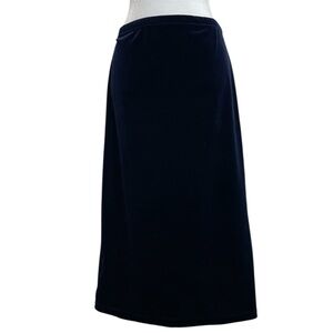 SWAT Vintage 90s Blue Velour A-Line Preppy Midi Skirt